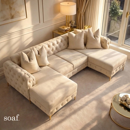 Large shaped corner sofa - large, u-shaped