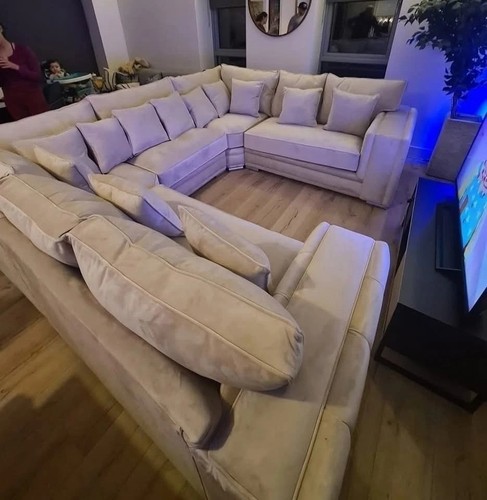 Shape corner sofa beige - u-shape, |