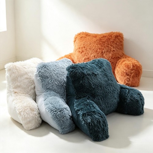 Plush shaggy backrest pillow - shaggy,