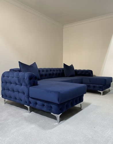 Royal blue velvet - blue, shaped
