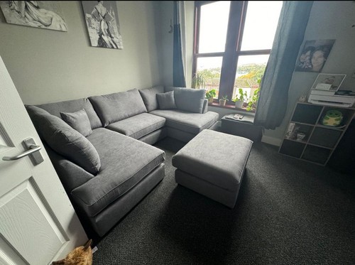 Grey fabric shape sofa - grey,