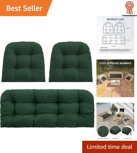 Piece dark green - 3-piece, wicker