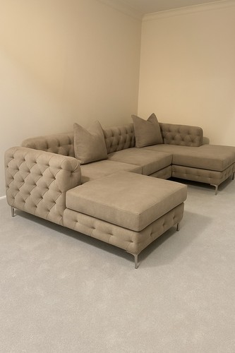 Mink velvet shaped seater - velvet, 6